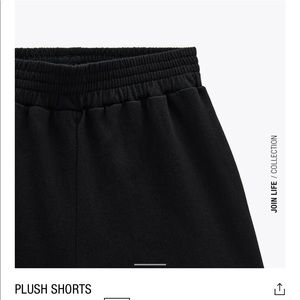Zara plush shorts in black